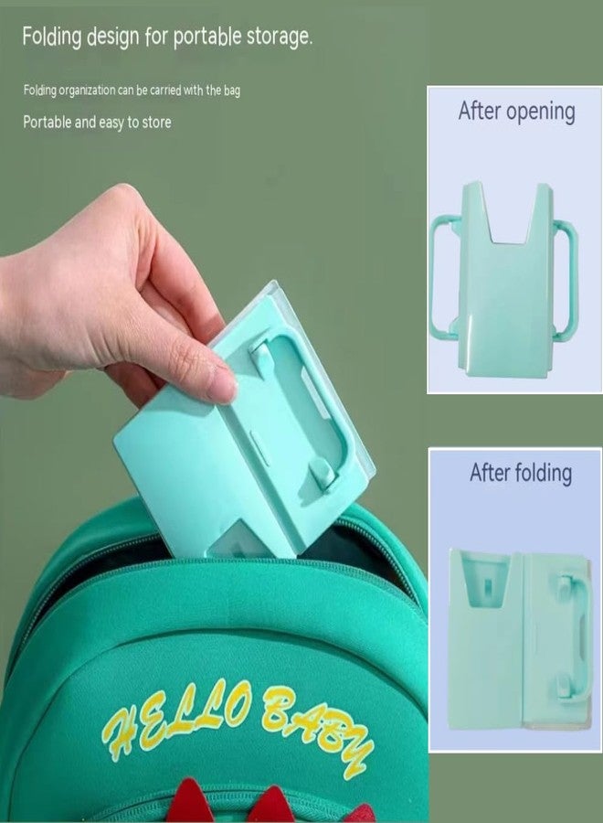 LIUHUIZEYU Children's Juice Box Holder,LIUHUIZEYU Telescopic Cupholder Juice Bag Holder for Toddlers No Squeeze Adjustable Folding Food Pouch and Milk Box Holder for Kids No Spill (Blue), Unisex - Image 4